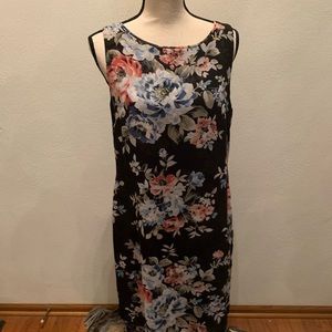 WHBM floral dress - airy with black lining